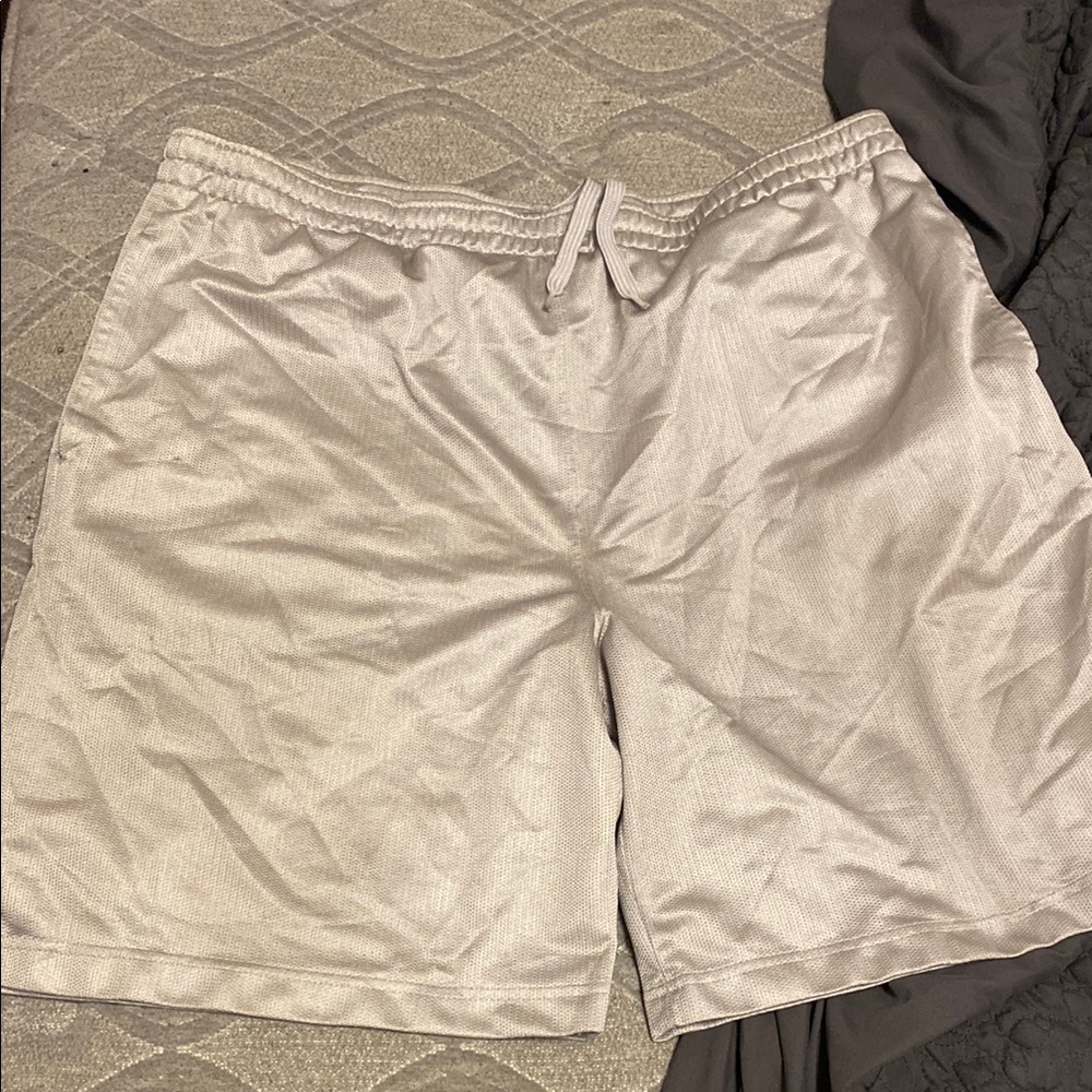 Gray Athletic Shorts with Elastic Waistband